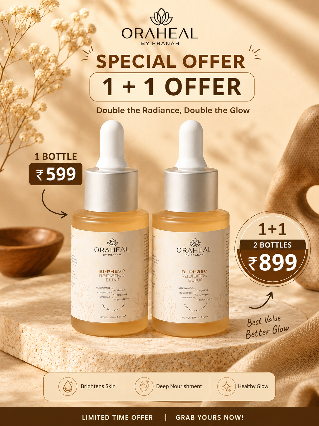 Oraheal Bi-phase radiance elixir[Pack of 2]